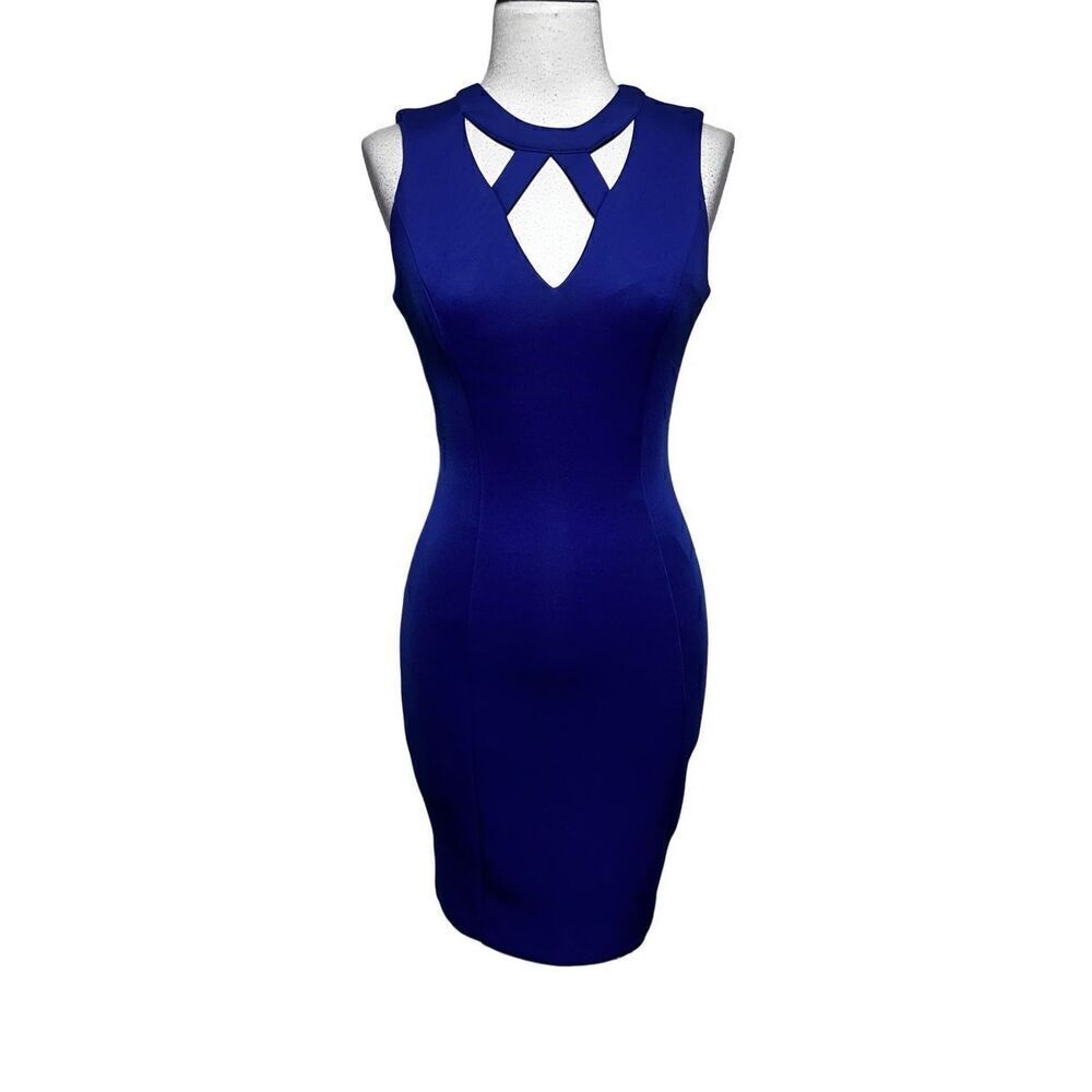 Guess Sexy Sleeveless Scuba Party Dress Blue Size 2